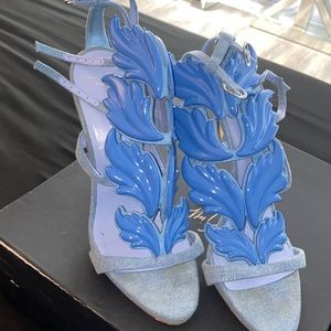 Giuseppe Zanotti Blue New Cruel Summer Coline Denim Wings